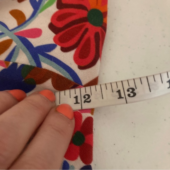 RIXO Steph floral cut out puff sleeve midi dress cream multicolor retro size 6 - Picture 16 of 16